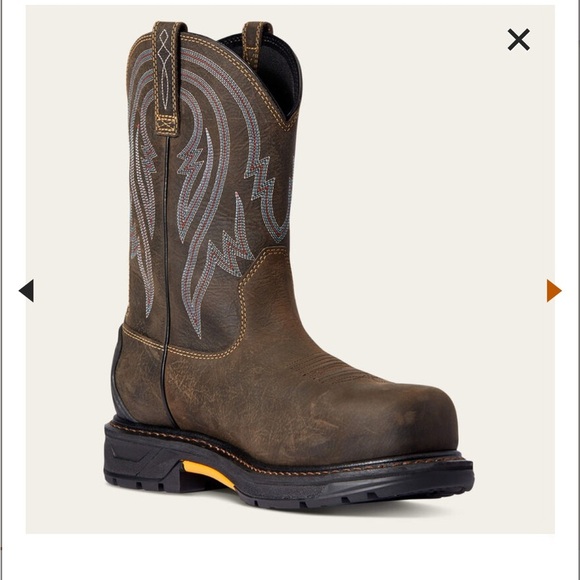 Ariat men’s work hog XT tumbleweed H2O carbon toe work boot 15 D iron coffee - Picture 6 of 10